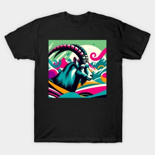 Mountain Majesty - Pop Art Alpine Ibex T-Shirt